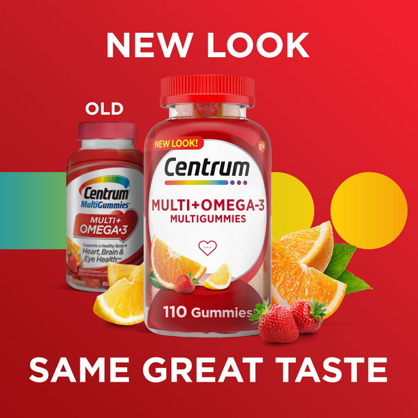 Centrum MultiGummies Multi + Omega-3 Gummy Multivitamin  100 ea