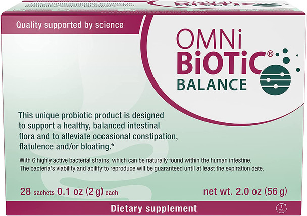 OMNiBiOTiC Balance Probiotic Immune Support  Bifidobacterium  Lactobacillus  Hypoallergenic  Immune Booster Supplement for Men and Women  NonGMO 28 Daily Packets