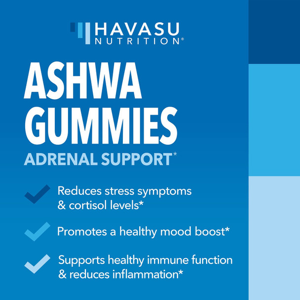 Havasu Nutrition Ashwagandha Gummies Stress Relief Gummy Vitamins  Anti Anxiety Supplements Designed to DeStress  Calm  Worlds First Chillest Ashwa Gummy  1500 mg Ashwagandha 60 Veggie Gummies
