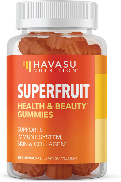 Vegan Superfruit Gummy Beauty Vitamins with Collagen Enhancing Ingredients for Hair Skin and Nails Growth  Perfect Vegetable Gummies Alternative for Collagen Pills