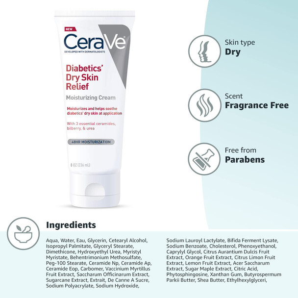 CeraVe  Diabetics Dry Skin Relief Hand and  Foot Cream 3 oz