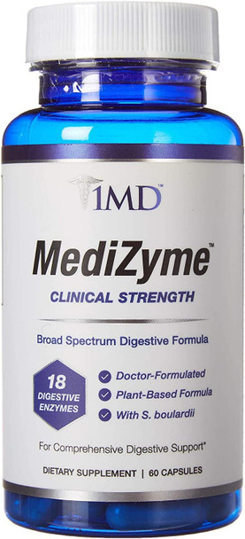 1MD MediZyme Complete Digestive Enzymes 60 Capsules