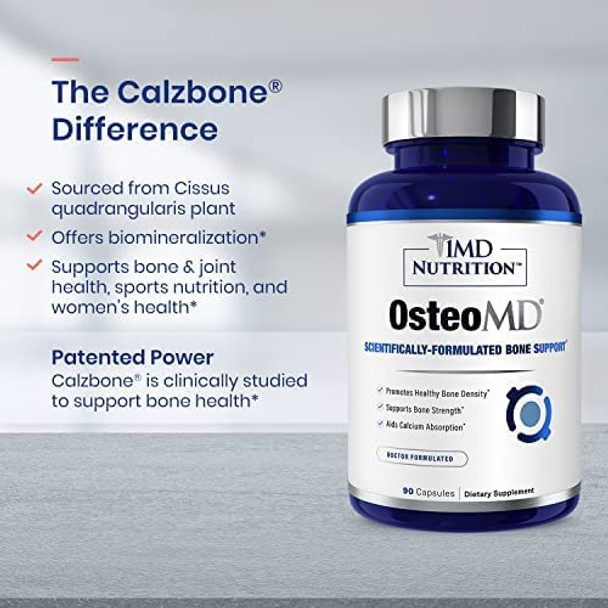 1MD Nutrition OsteoMD for Comprehensive Bone Support  with Calcium Hydroxyapatite Vitamin D3  K2  90 Capsules