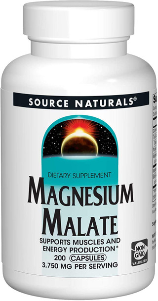 Source Naturals: Magnesium Malate 625 mg 200 Capsule (Pack of 2)