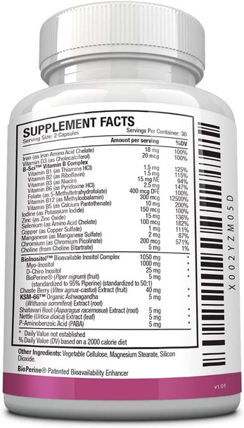 Approved ScienceFertilisyl  Fertility Supplement  Support Hormones and Cycle  Prepare Body for Pregnancy  Decrease Risk of Infertility  Prenatal Vitamins for Conception Support  60 Capsules