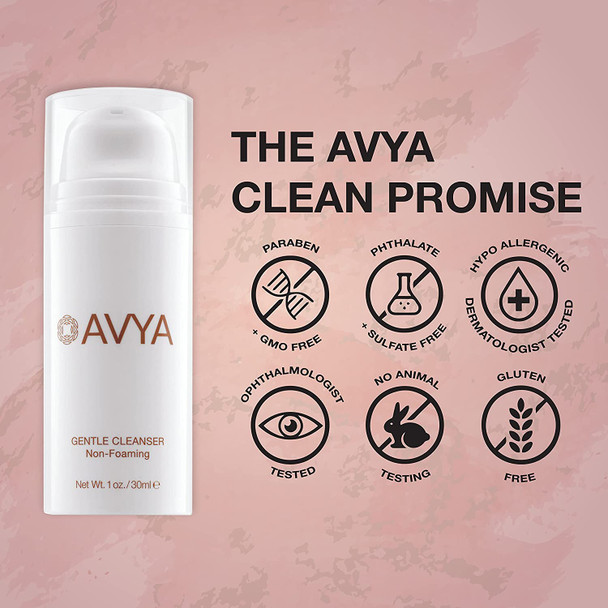 Avya Skincare Gentle Face Cleanser  Hyaluronic  Salicylic Acid  Gentle Exfoliation to Cleanse  Purify Skin  30ml 1oz