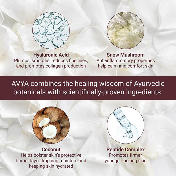 AVYA Hydroveda Moisturizer 1.7oz  Advanced Ayurvedic Skincare / Hyaluronic Acid with Snow Mushroom / Soothes and Hydrates for Youthful Skin