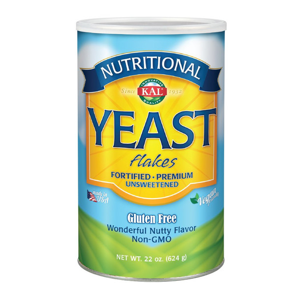 Kal Nutritional Yeast Flakes | Vitamin B12, Vegan, Non-Gmo, Gluten Free | Unsweetened, Great Flavor, No Bitter Aftertaste | Great For Cooking | 22 Oz