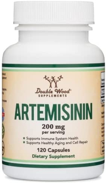 Artemisinin Sweet WormwoodArtemisia Annua 200mg Per Serving 120 Capsules Two Month Supply Vegan Safe NonGMO Gluten Free Manufactured in The USA by Double Wood Supplements