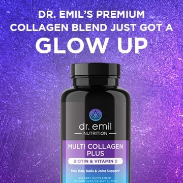 Dr. Emil Nutrition Multi Collagen Peptides Plus Biotin and Vitamin D  Biotin and Collagen Supplements for Hair Skin and Nails  Biotin Pills for Hair Growth 30 Day Supply