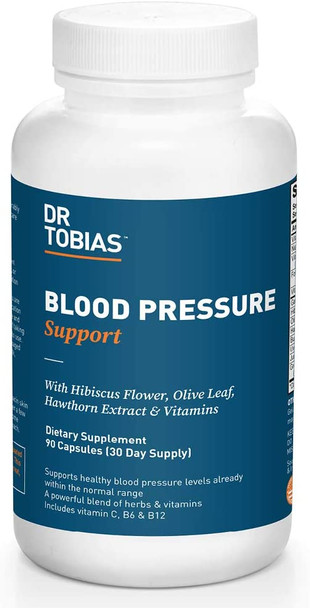 Dr. Tobias Blood Pressure Support Supplement Herbal Blend 90 Capsules