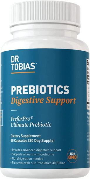 Dr. Tobias Prebiotics  Helps Support Digestion  Gut Health Boost Immune System  Feed Good Probiotic Bacteria  Vegan  NonGMO Dietary Fiber Supplement  1 Daily 30 Capsules