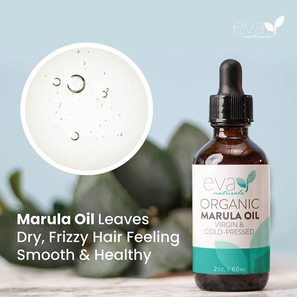 Organic Marula Oil for Face and Hair 100 Virgin Moisturizing Beauty Oil  Cold Pressed Natural AntiAging Formula  Nongreasy Unrefined Rich in Omegas  Antioxidants  2oz.