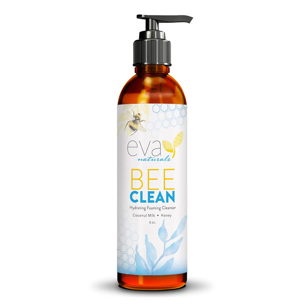 Eva Naturals Bee Clean Hydrating Foaming Cleanser  Moisturizing NonStripping Daily Acne Face Wash For All Skin Types  For Sensitive Skin Dry Skin  Acne Prone Skin Face Wash For Women  6 Fl Oz