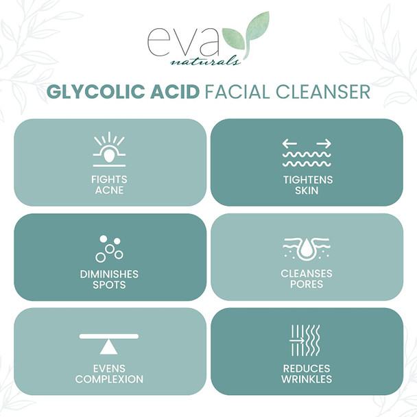 Glycolic Acid Facial Cleanser  Best Exfoliating Face Wash AntiAging For Noticeable Reduction in Wrinkles  Fine Lines Blackheads Uneven Skin Tone Hyperpigmentation  Acne 6 Fl Oz