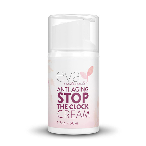 Eva Naturals Stop the Clock AntiAging Cream 1.7oz  Face Moisturizer Visibly Reduces Wrinkles Facial Skin Care Products With Glycolic  Moisturizer for Face  Premium Quality Face Cream