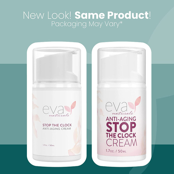 Eva Naturals Stop the Clock AntiAging Cream 1.7oz  Face Moisturizer Visibly Reduces Wrinkles Facial Skin Care Products With Glycolic  Moisturizer for Face  Premium Quality Face Cream