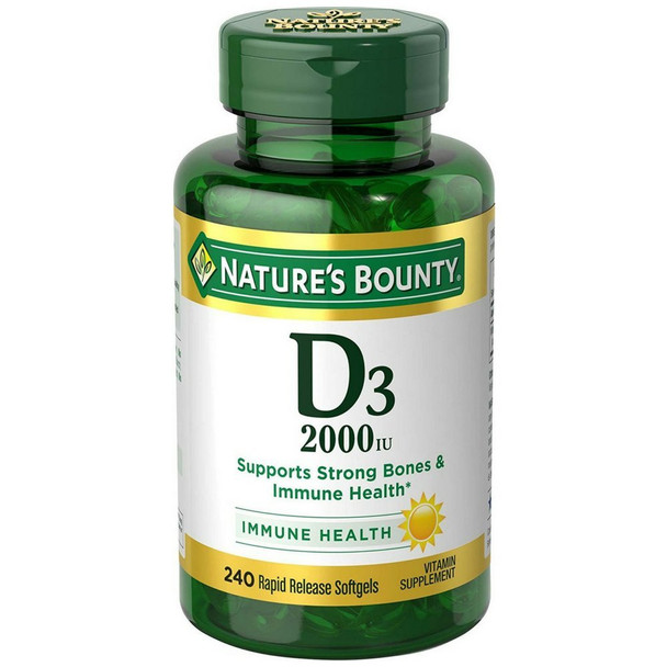 Nature's Bounty D3-2000 IU, 240 Softgels (Pack of 2)