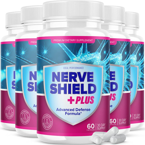 5 Pack Nerve Shield Plus Pills Original Supplement Advanced Nerve Formula 300 Capsules