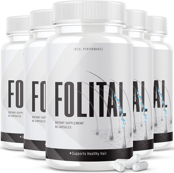 5 Pack Folital Hair Growth Regrowth Vitamins Pills for Men Dietary Supplements 300 Capsules
