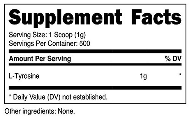 NutricostTyrosine Powder 500 Grams 1000mg Per Serving