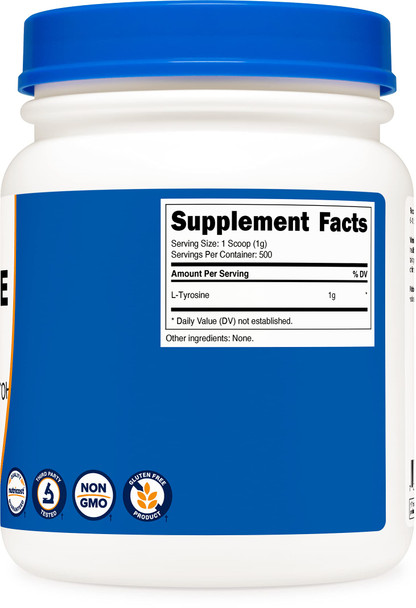 NutricostTyrosine Powder 500 Grams 1000mg Per Serving