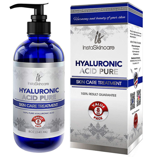Big Bottle Pure Hyaluronic Acid Serum for Face 8 Oz  Anti Aging Serum for Skin and Lips  Medical Quality Hydrating and Moisturizing Face Serum for All Skin Types  Paraben and FragranceFree