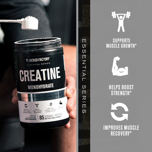 Creatine Monohydrate Powder 5g  Premium Creatine Supplement for Muscle Growth Increased Strength Enhanced Energy Output and Improved Athletic Performance  85 Servings Unflavored