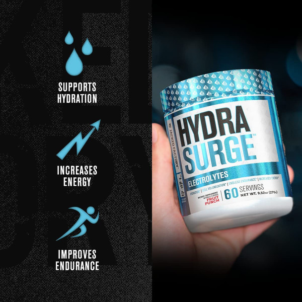 HYDRASURGE Electrolyte Powder  Hydration Supplement with Key Minerals Himalayan Sea Salt Coconut Water More  Keto Friendly Sugar Free  Naturally Sweetened  60 Servings Refreshing Lemonade