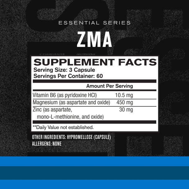 Jacked Factory ZMA  Zinc Magnesium  Vitamin B6 Supplement  ZMA Supplement for Sleep Support Muscle Building  Workout Recovery  180 Veggie Capsules 60 Servings