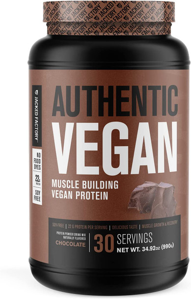 Authentic Vegan Muscle Building Protein Powder  22g of Plant Based Protein No Soy NonGMO  Sourced from Organic Peas Mung Beans Sunflower Pumpkin  Watermelon Seeds 30 Servings Chocolate