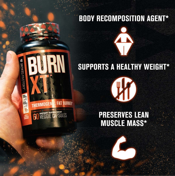 Burn XT Thermogenic Fat Burner  Lean XT Caffeine Free Weight Loss Supplement