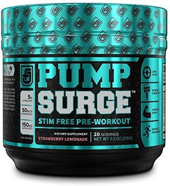 PUMPSURGE Caffeine Free Pre Workout Supplement EAA Surge Premium EAA Amino Acids Supplement Authentic ISO 100 Grass Fed Muscle Building Whey Protein Isolate Powder
