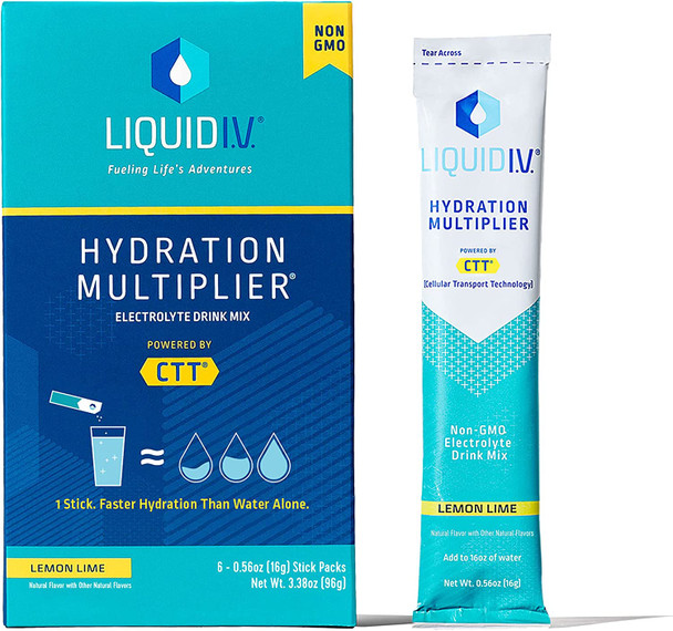 Liquid I.V. Hydration Multiplier Electrolyte Drink Mix Lemon Lime 6 Count