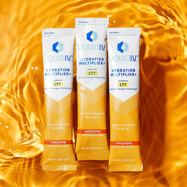 Liquid I.V. Hydration Multiplier  Immune Support Easy Open Packets Fresh Tangerine Flavor  14 Sticks