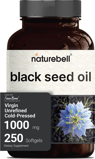 Advanced Unrefined Black Seed Oil 1000mg Per Serving 250 Softgels ColdPressed Nigella Sativa Immune System Booster Colorless and Odorless Premium Black Seed Oil Capsules Liquid NonGMO