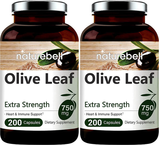 2 Pack Olive Leaf Extract 750mg Per Serving Maximum Strength 20 Oleuropein 200 Counts 200 Days Supply Made with Olive Leaf for Immune and Internal Circulation Health Support NonGMO