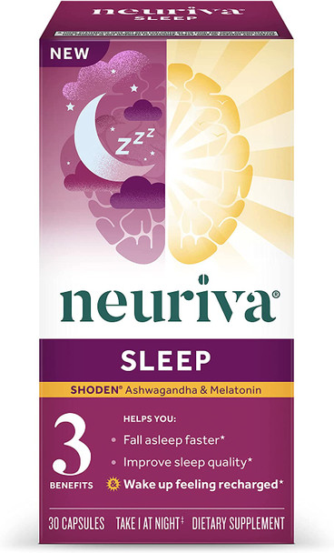 Neuriva Natural Sleep Aid Supplement With Help You Fall Asleep Faster  Ashwagandha To Support Restorative Sleep So You Can Wake Up Feeling Refreshed 30Ct Capsules