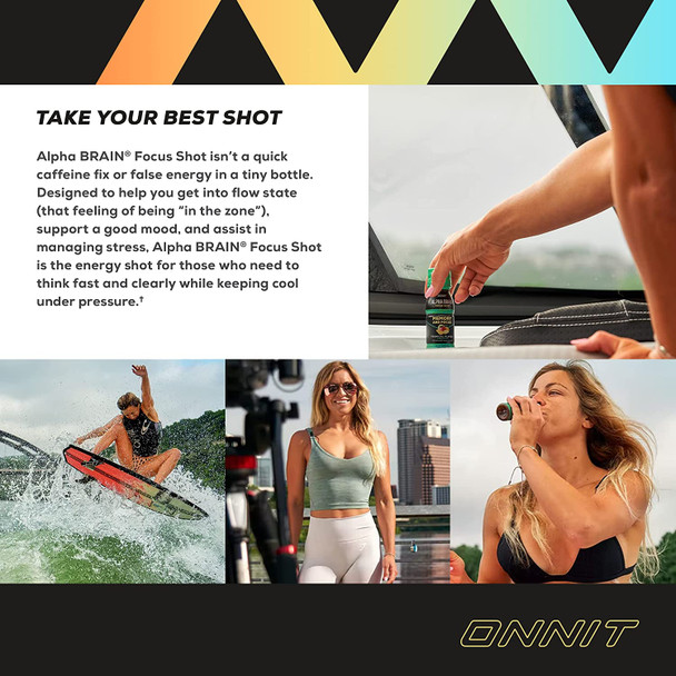 Onnit Alpha BRAIN Focus Energy Shot Supplement  Energy Focus Mood Stress Brain Booster Drink  Tropical 2.5 fl oz 6 ct Onnit Alpha BRAIN Focus Energy Shot Supplement  Energy Focus Mood Stress Brain Booster Drink  Tropical 2.5 fl oz 6 ct