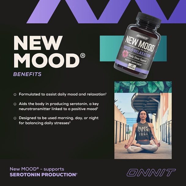 Onnit New Mood  Stress Relief Sleep and Mood Support Supplement 30 Count