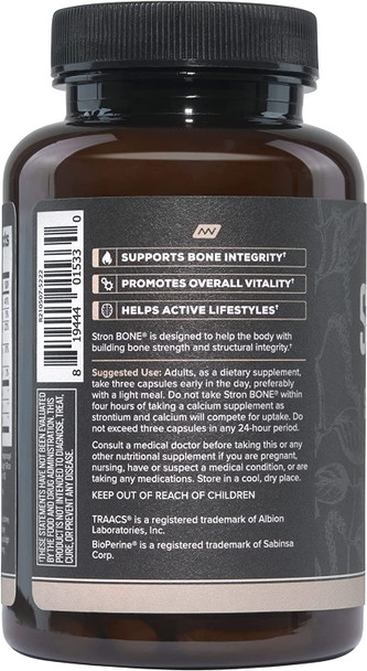 Onnit Stron Bone with Strontium and Vitamin K2 90 Capsules  Formulated to Help Support Bone Health