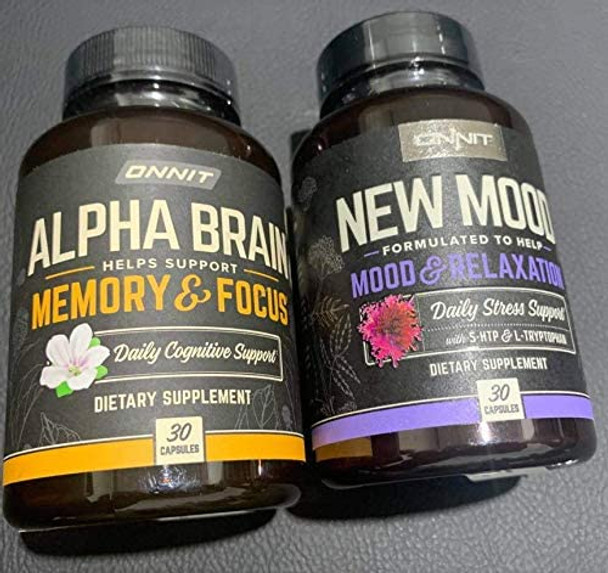 Onnit Alpha Brain  New Mood Nootropic Stack  Supports Optimal Cognitive Function And Mood Combo Pack