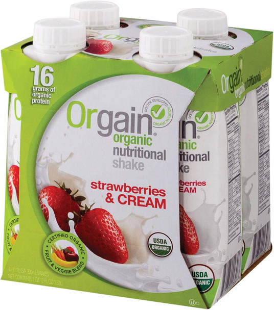 Orgain Organic Nutrition Shake  Strawberry and Cream  11 fl oz  Case of 12