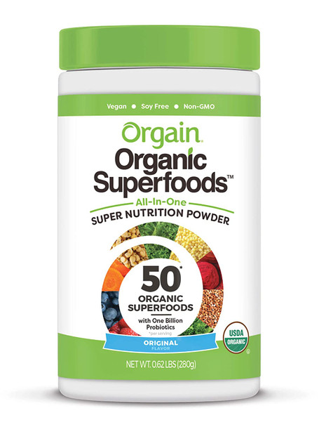 Orgain Organic Plant Based Meal Replacement Powder Creamy Chocolate Fudge  Organic Green Superfoods Powder Original  Antioxidants 1 Billion Probiotics Vegan Dairy Free Gluten Free 0.62 Pound