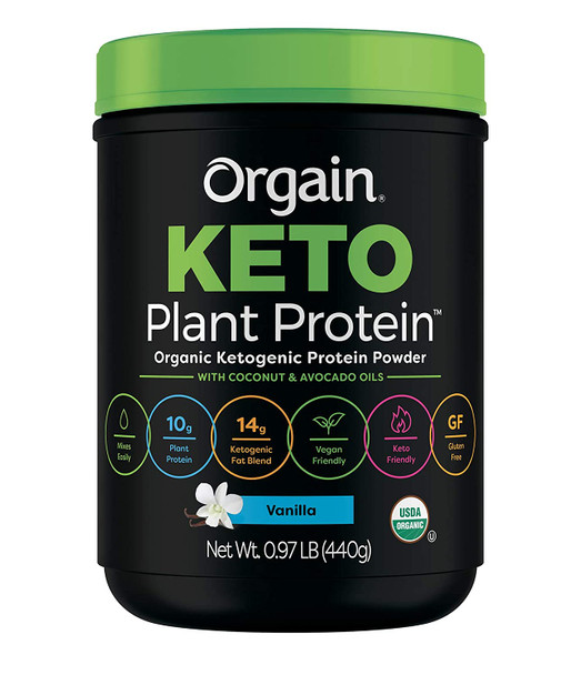 Orgain Keto PlantBased Protein Powder Vanilla  Keto Friendly Organic Vegan Gluten Free Organic Prebiotic Fiber 0.97 Pound  Keto Collagen Protein Powder with MCT Oil Chocolate  0.88 Pound