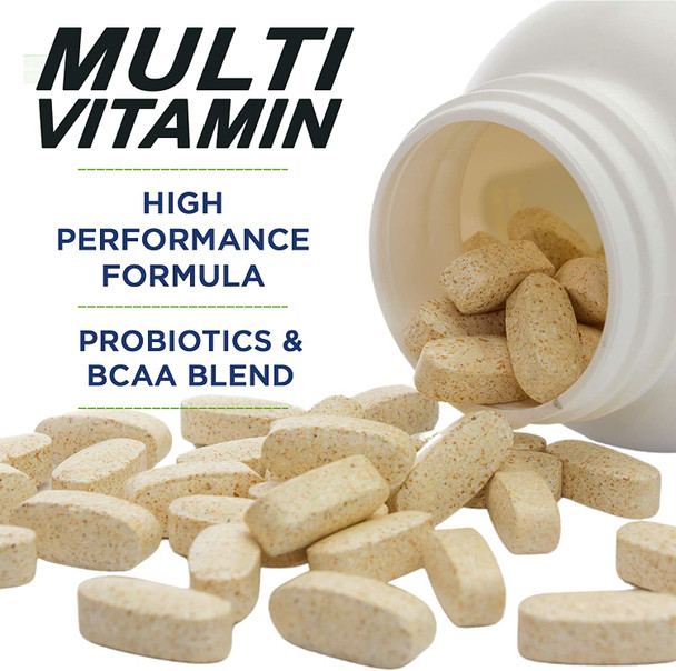 Performance Inspired Nutrition  Whole Food Multi Vitamin  1 Billion CFU Probiotics  BCAAs  Energizing Herbal Complex  90 Count