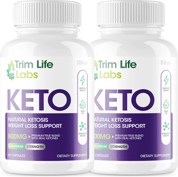 2 Pack Trim Life Keto Advanced Weight Loss Supplement Ketosis Pills 120 Capsules