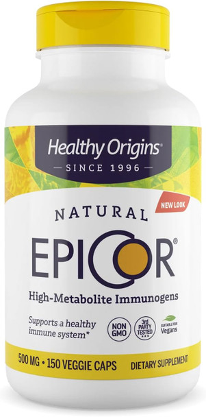 Healthy Origins EpiCor (Clinically Proven Immune Support) 500 mg, 150 Veggie Capsules