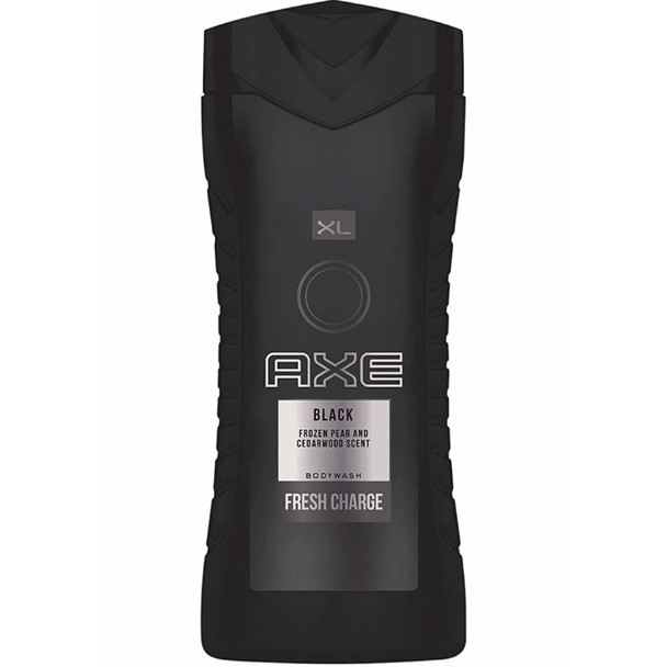 AXE Black Body Wash for Men 400 ML Fresh Charge Pack of 3 Bundled with 2 Loofahs