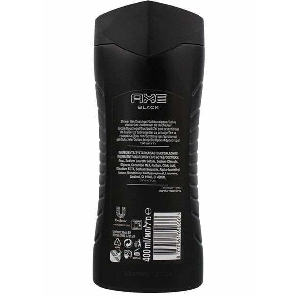 AXE Black Body Wash for Men 400 ML Fresh Charge Pack of 3 Bundled with 2 Loofahs